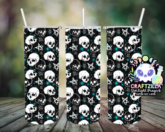 Monochrome Skellies (Blue) Drinkware